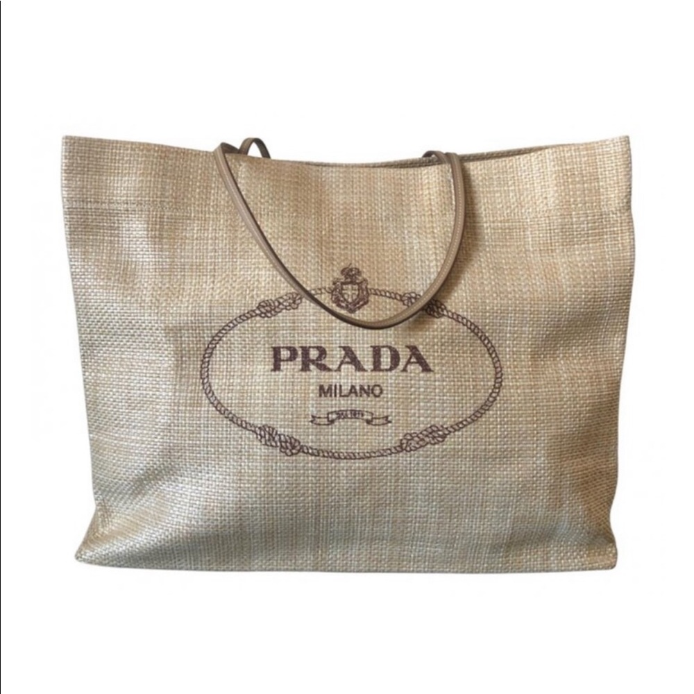 Prada Raffia Tote Bag